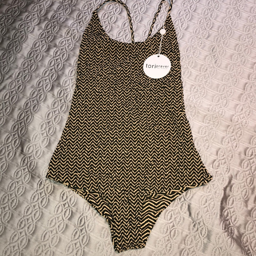 Tori Praver Designer Sienna one piece size L. New.